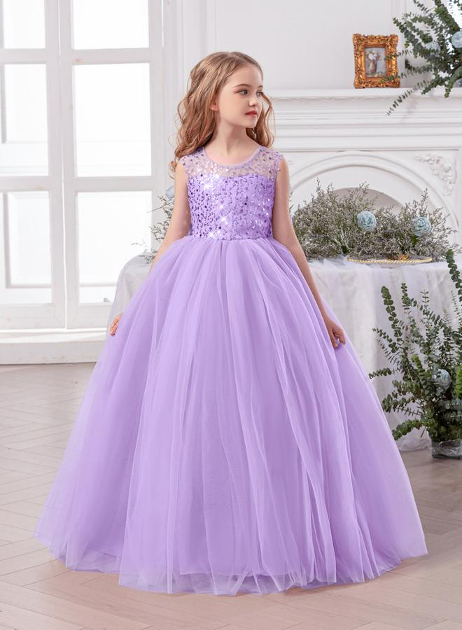 Take Two Girls Purple Embellished Sleeveless Maxi Dress - Image 3